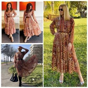 ZARA AW21 $119 PRINTED MIDI DRESS